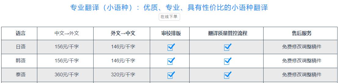 泰語翻譯價(jià)格圖片