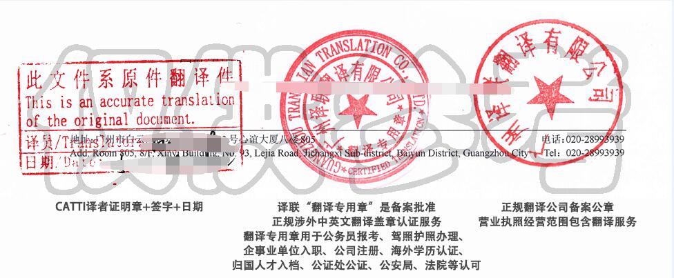 翻譯公司蓋章圖片